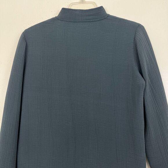 Eileen Fisher Rayon Silk Open Jacket Small Petite Crinkle Muslin Texture Gray PS - Picture 6 of 9